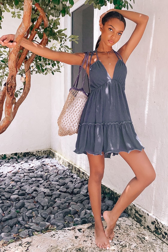 Halter online babydoll dress