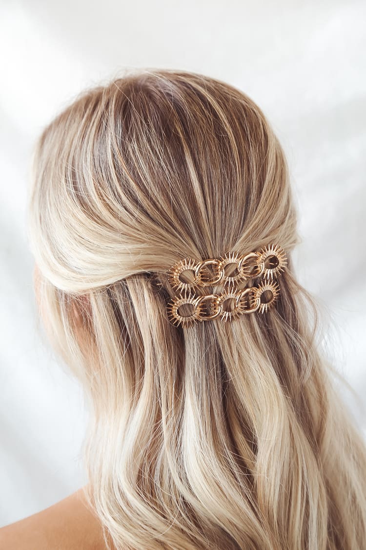 Sun Shaped Hair Clips - Gold Hair Clips - Hair Clip Set - Lulus