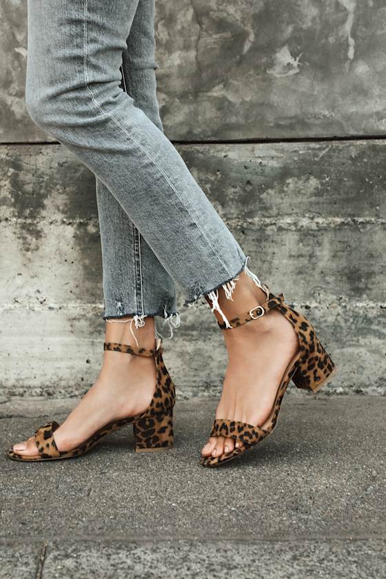 Harper Leopard Suede Ankle Strap Heels 2
