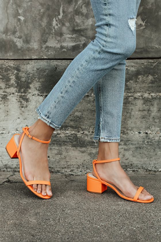 orange neon heels