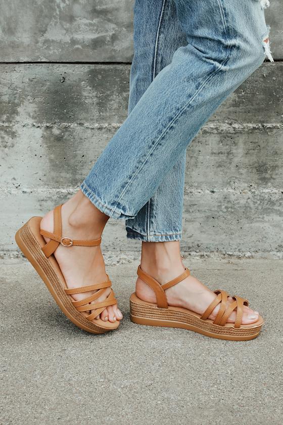 tan platform sandals