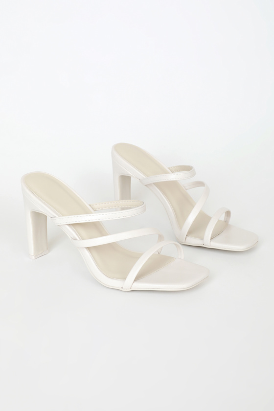 Trinette Off White Strappy High Heel Sandals 1