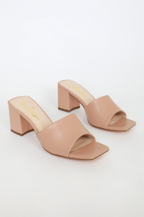 Yarie Nude Peep-Toe Mules 3