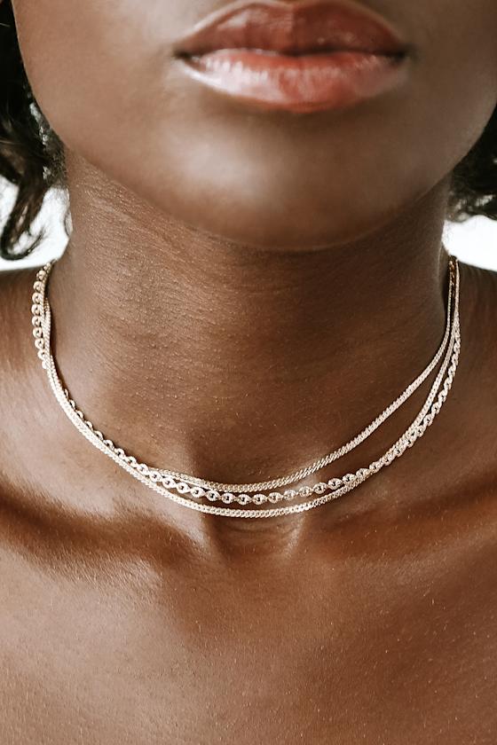 Being Together Gold Layered Choker Necklace 2
