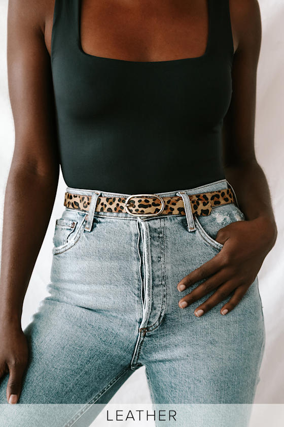Trendy Leopard Print Belt - Genuine Leather Belt - Calf Hair Belt - Lulus