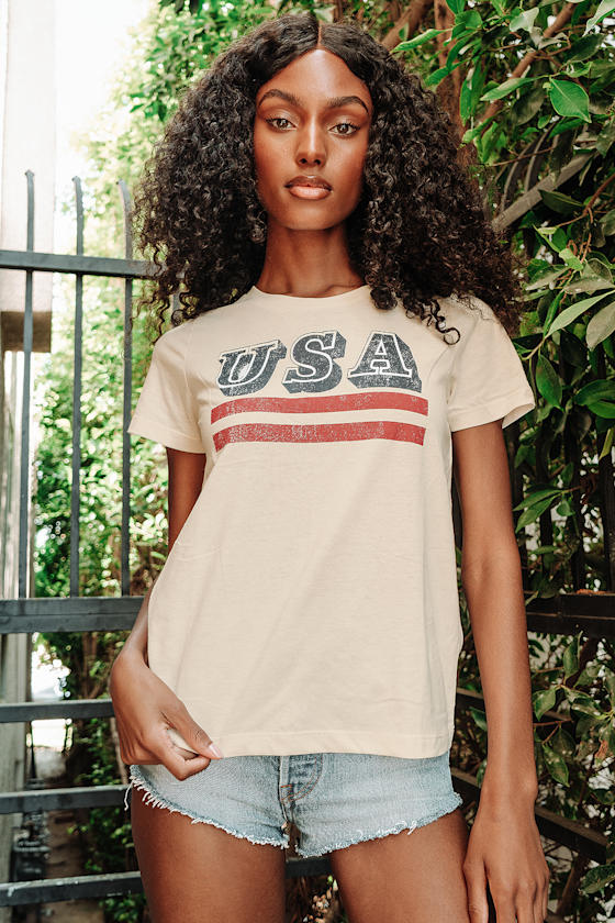 black and cream graphic tee