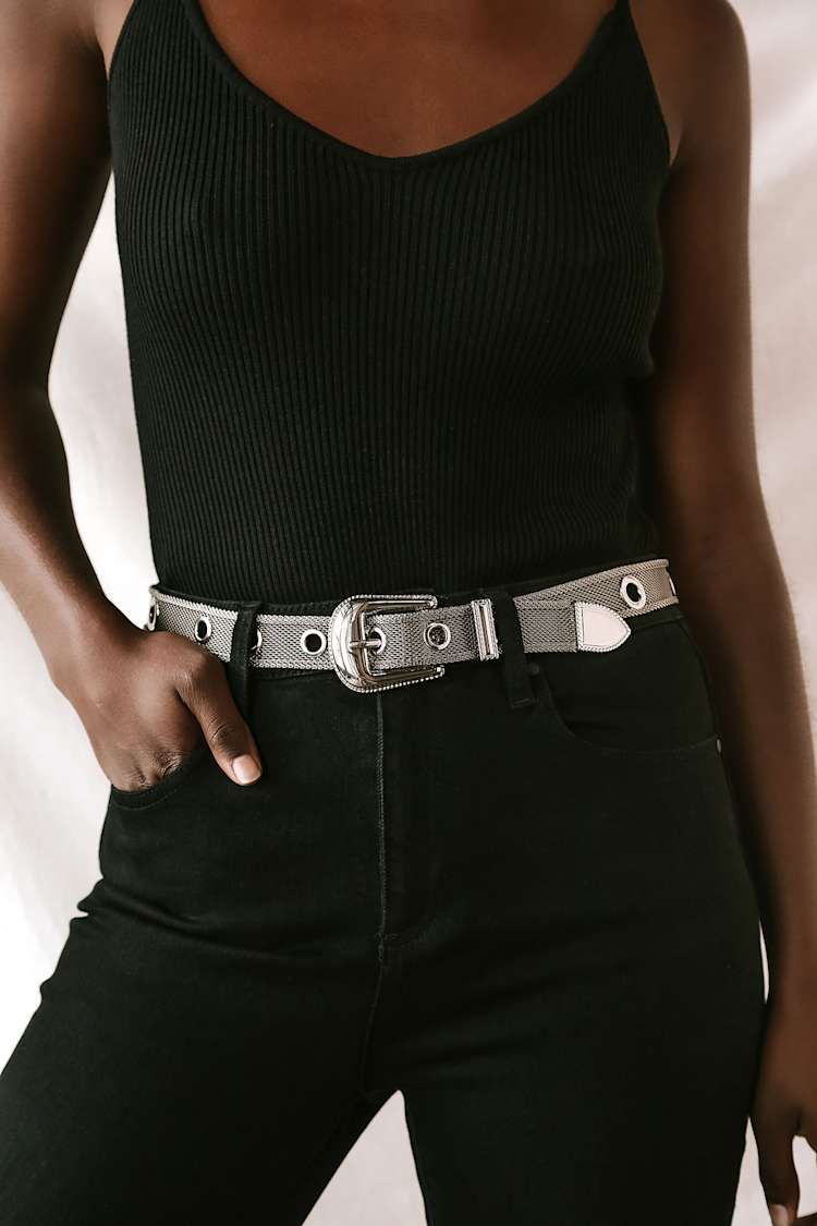 Metallic Silver Mesh Belt 80s Metal Mesh Silver Ranger Belt | 29.5 to 33.5 - Etsy main image 2
