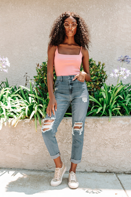 high rise boyfriend jeans