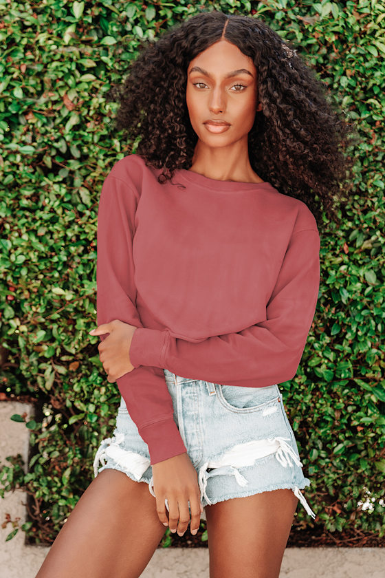 Love You More Sweatshirt - Dusty Mauve main image 1