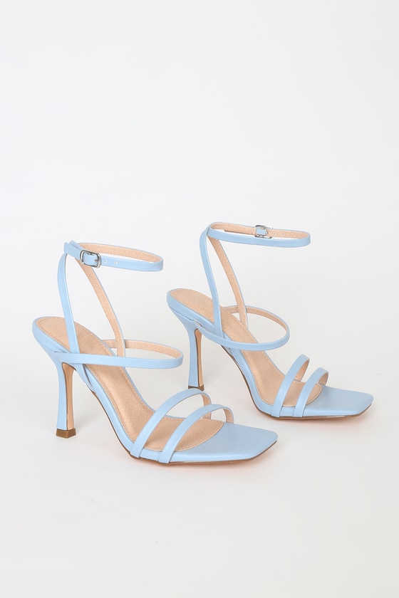 light blue strappy shoes