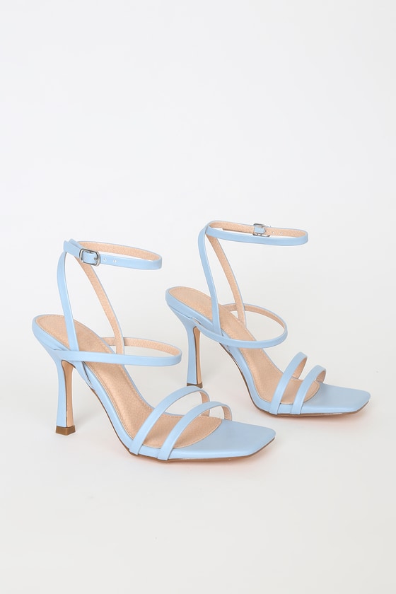 light blue strappy heels