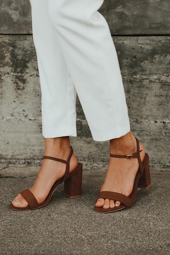 tan sandals chunky heel