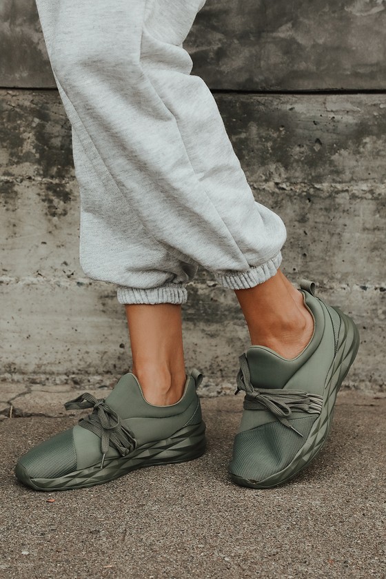 green olive sneakers