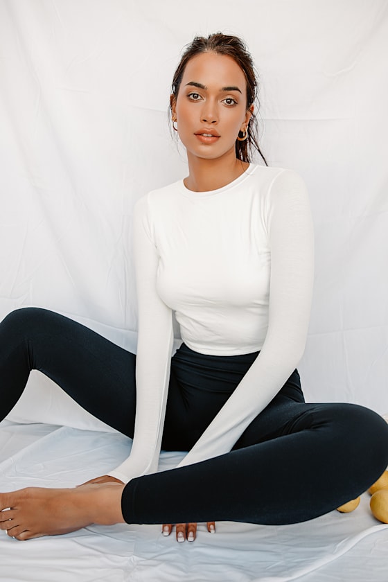 Going Back to Basics White Cutout Long Sleeve Top 4