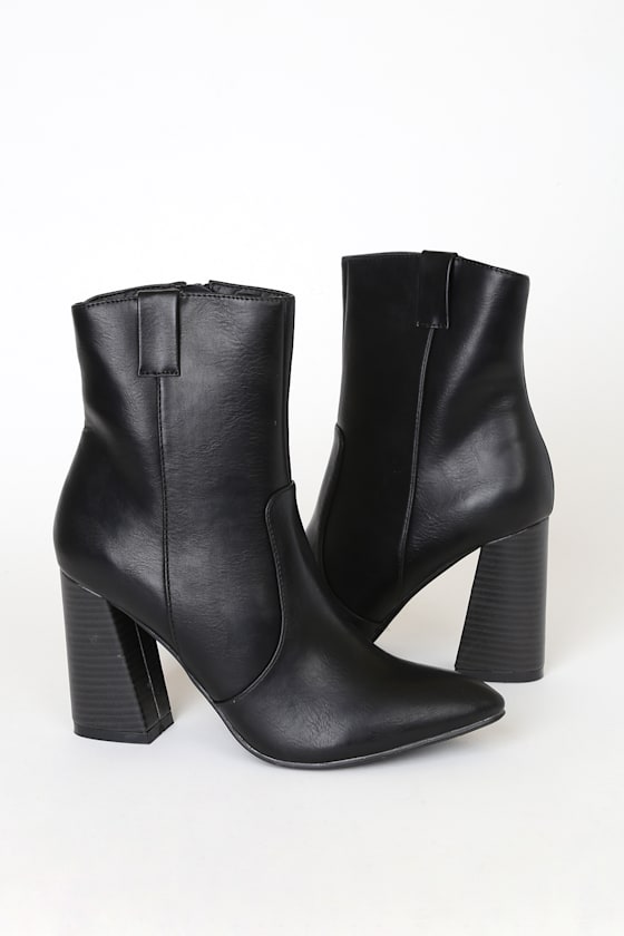 4TH & RECKLESS Ari Black PointedToe Boots MidCalf Booties Lulus