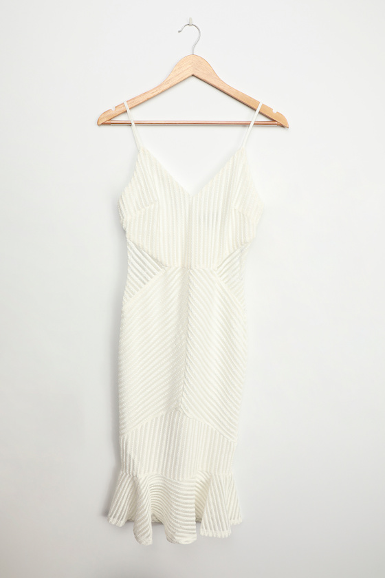 white ribbed dress