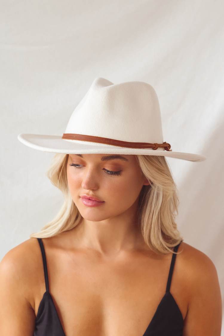 Wyeth Billie Hat - Cream Fedora Hat - Felted Wool Fedora Hat  display picture 1