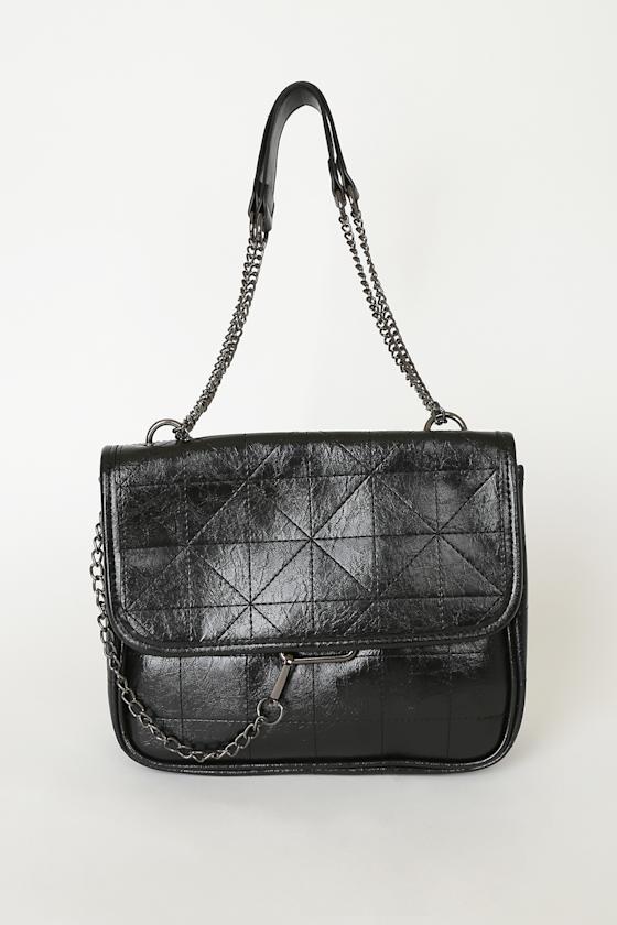 Quilted Crossbody Bag Black Quilted Purse Vegan Leather Purse Lulus
