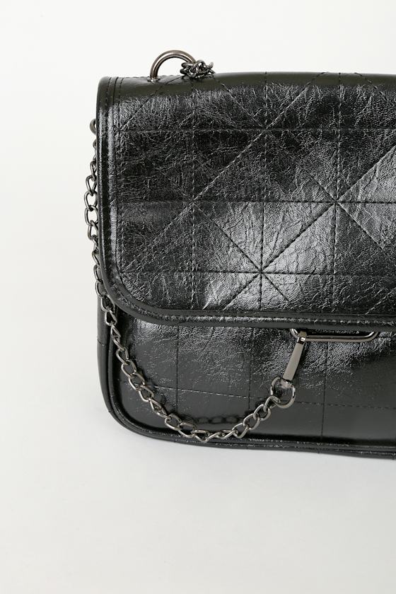 Quilted Crossbody Bag Black Quilted Purse Vegan Leather Purse Lulus
