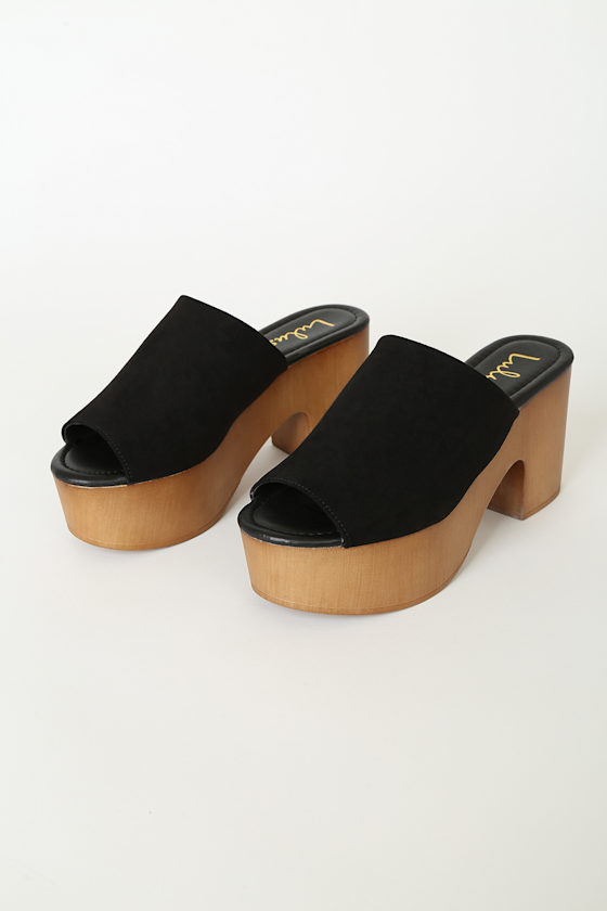 suede platform mules