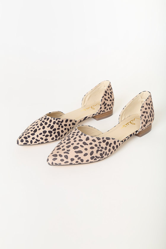 cheetah print pointed toe flats