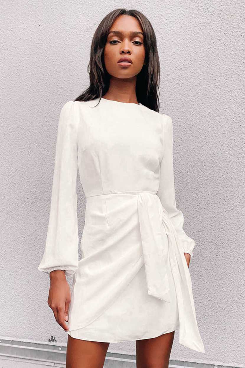 Elegant Short Skater Dress Forever 21 White Long Sleeve Dress Long Sleeve Tie-Front Skater Dress Elegant Short Skater Dress Forever 21 White Long Sleeve Dress Long Sleeve Tie-Front Skater Dress