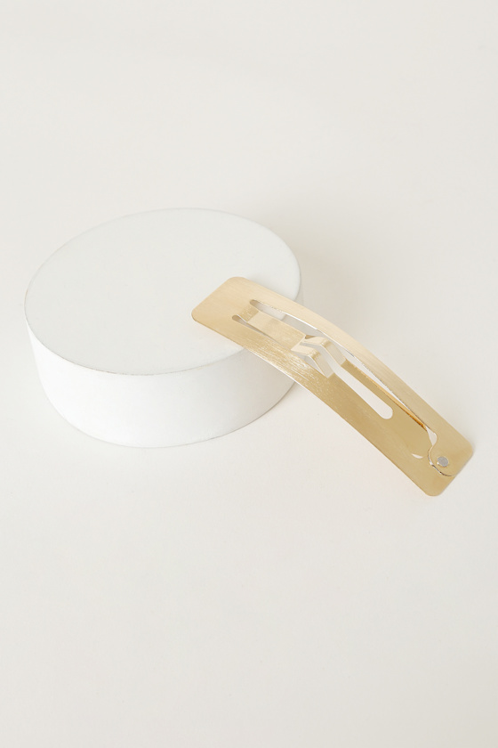 Petit Moments Slick - Brushed Gold Hair Clip - Gold Hair Barrette - Lulus