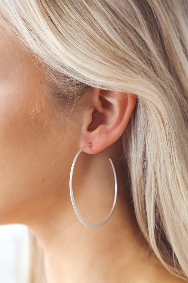 Chic Silver Earrings - Hoop Earrings - Silver Hoop Earrings - Lulus