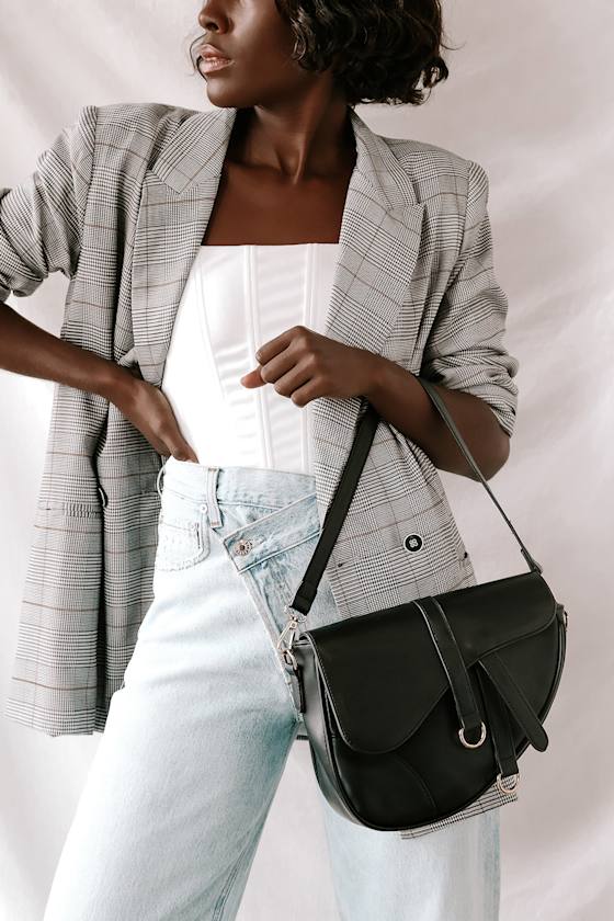 Black Saddle Bag - Vegan Leather Saddle Bag - Black Purse - Lulus