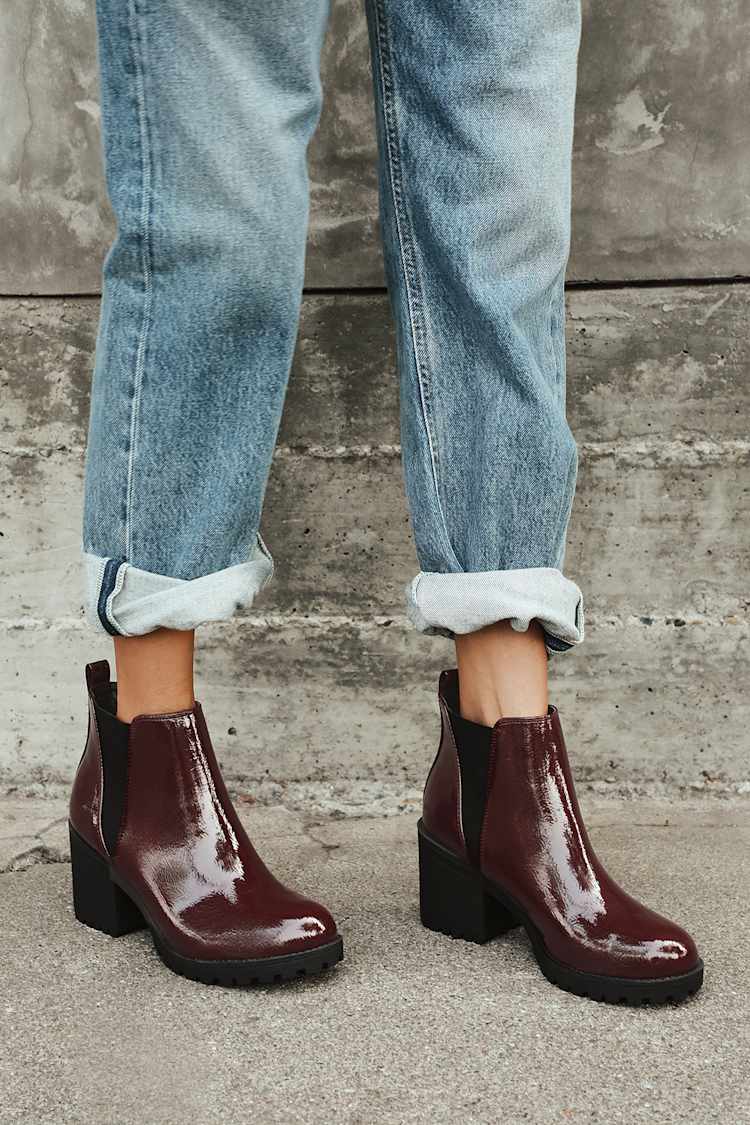 oxblood ankle boots