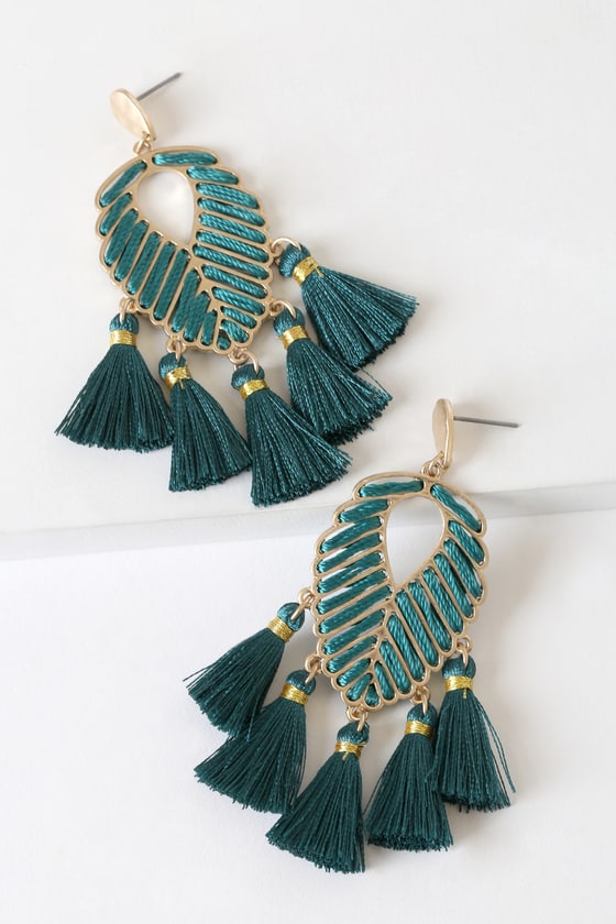 Green on sale boho earrings
