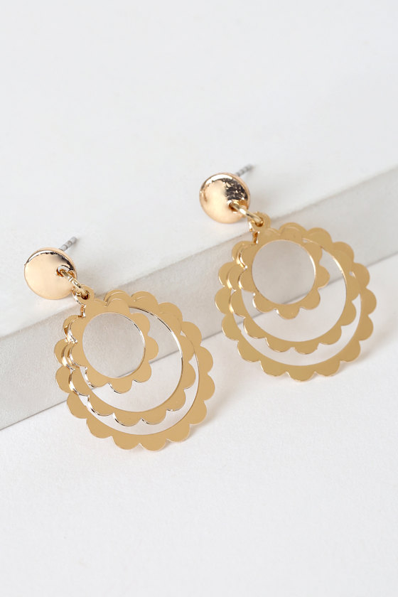 Bloom Where You Are Gold Scalloped Earrings 2