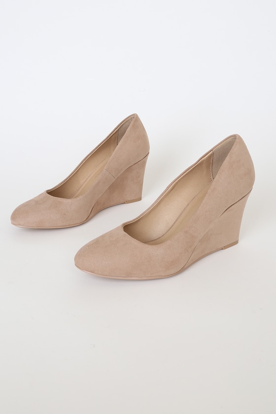 suede wedge pumps