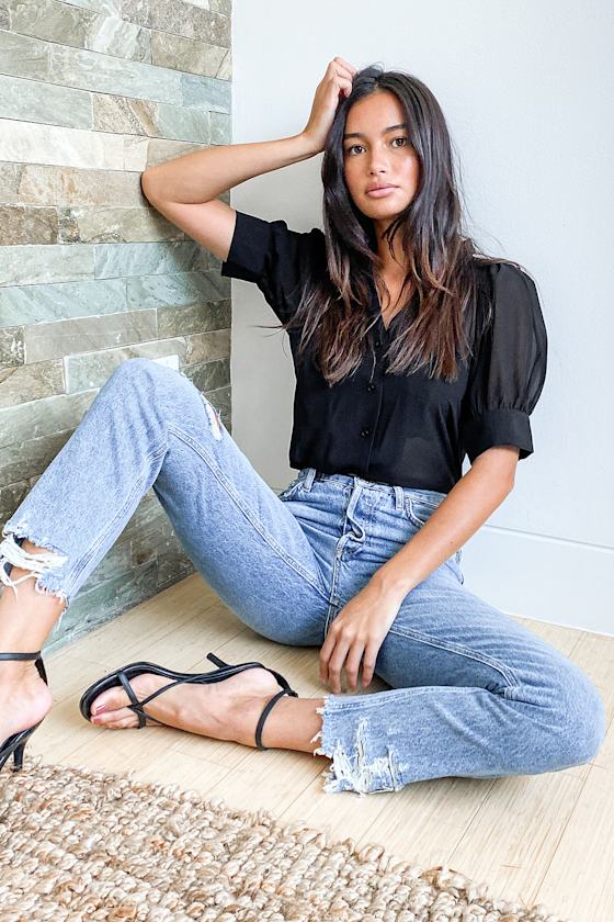 Penny Black Short Sleeve Button-Up Top 5