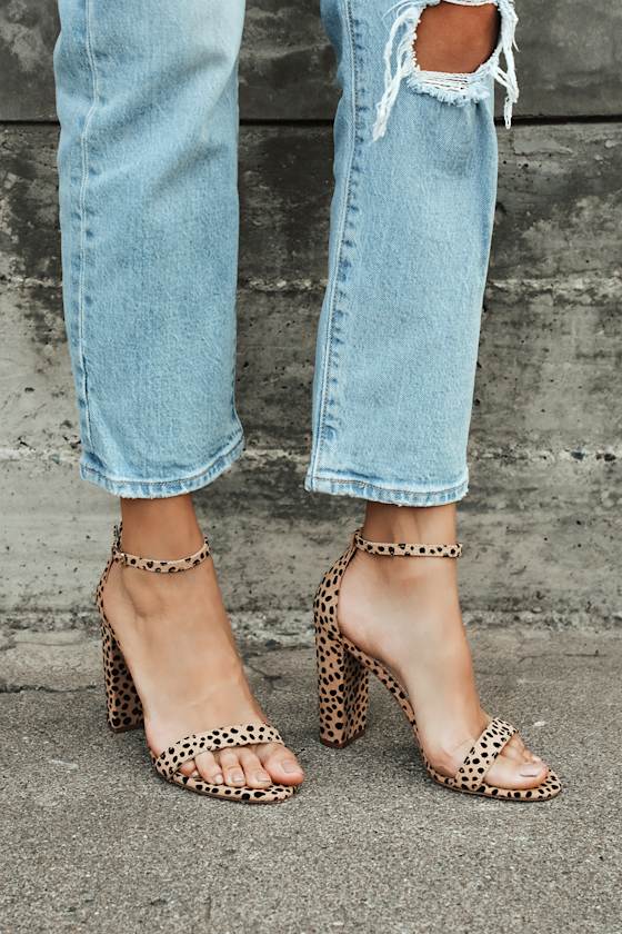 Taylor Baby Cheetah Suede Ankle Strap Heels 1