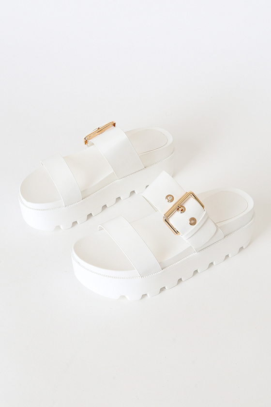 Sohla White Platform Sandals 4