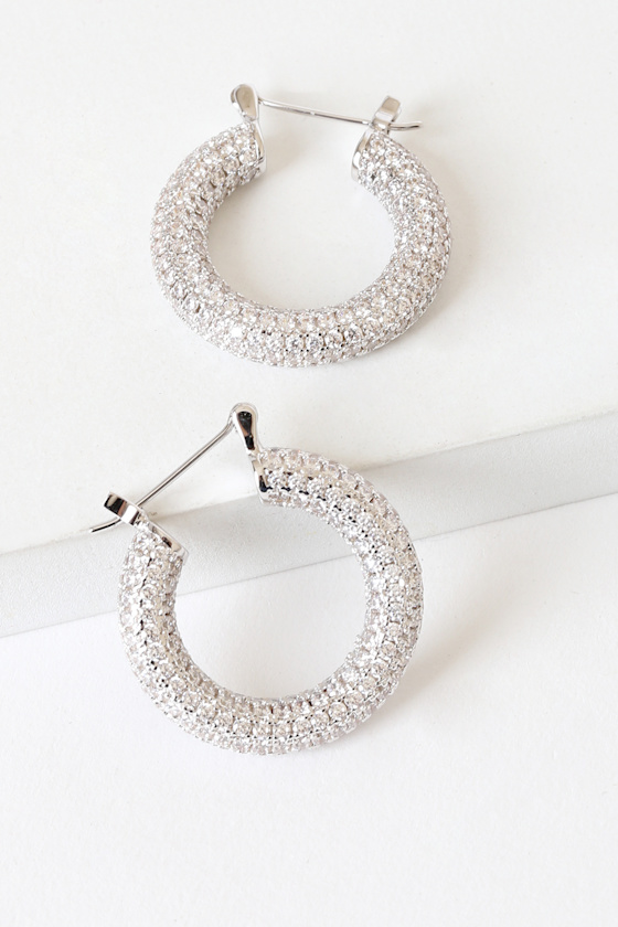 Pave Baby Amalfi Hoops - Pink main image 0