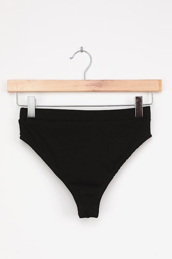 Black Ribbed Panties High Rise Briefs Comfy Ribbed Undies Lulus