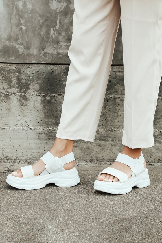 White Sneaker Sandals - Strappy Platform Sandals - Sporty Sandals - Lulus