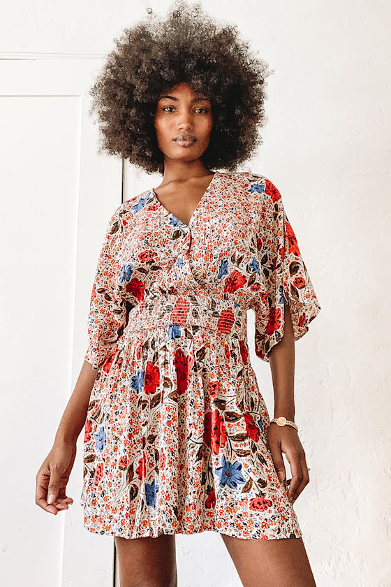 Amaze White Floral Print Mini Dress 6