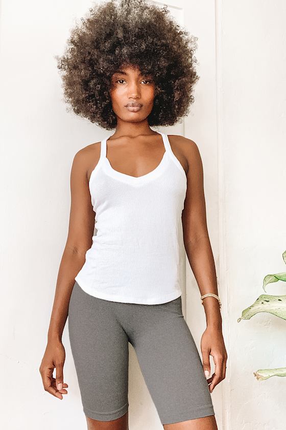 Seamless Heather Grey Ribbed Bike Shorts 7