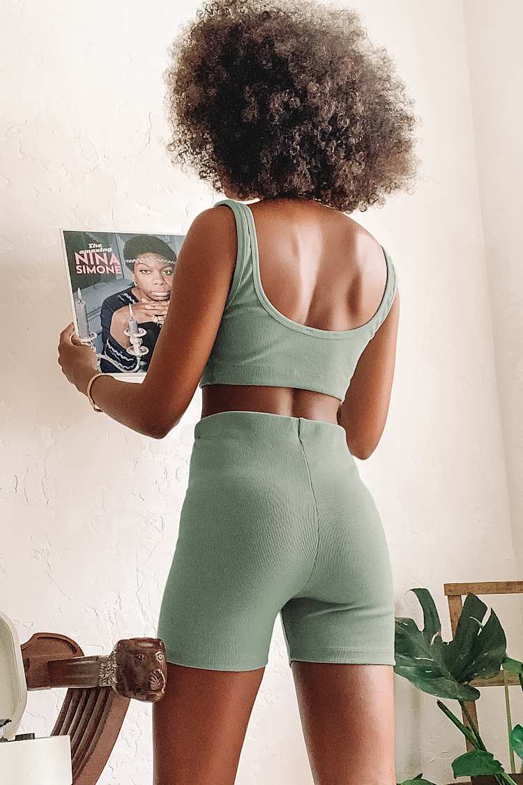 green bicycle shorts