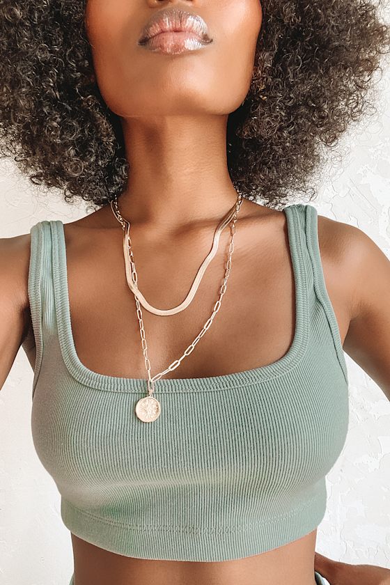 You've Got the Moves Sage Green Ribbed Bralette 6