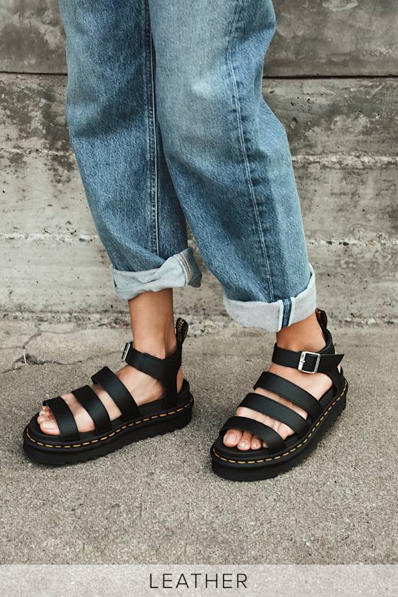 blaire black hydro leather platform gladiator sandals