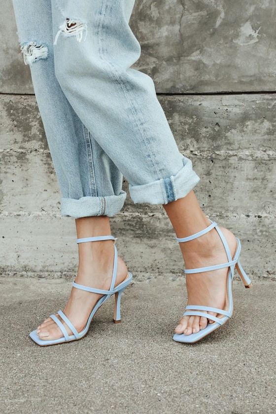 light blue high heel sandals