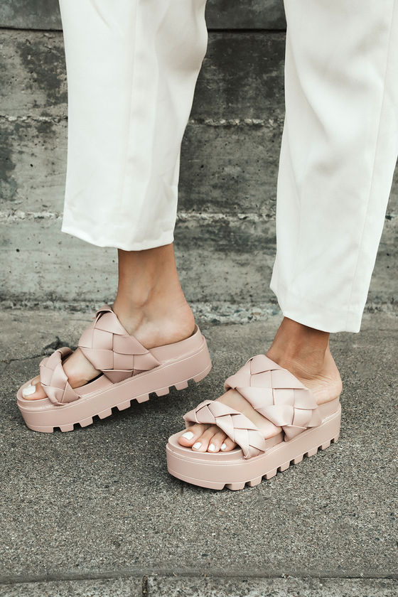 platform woven sandals