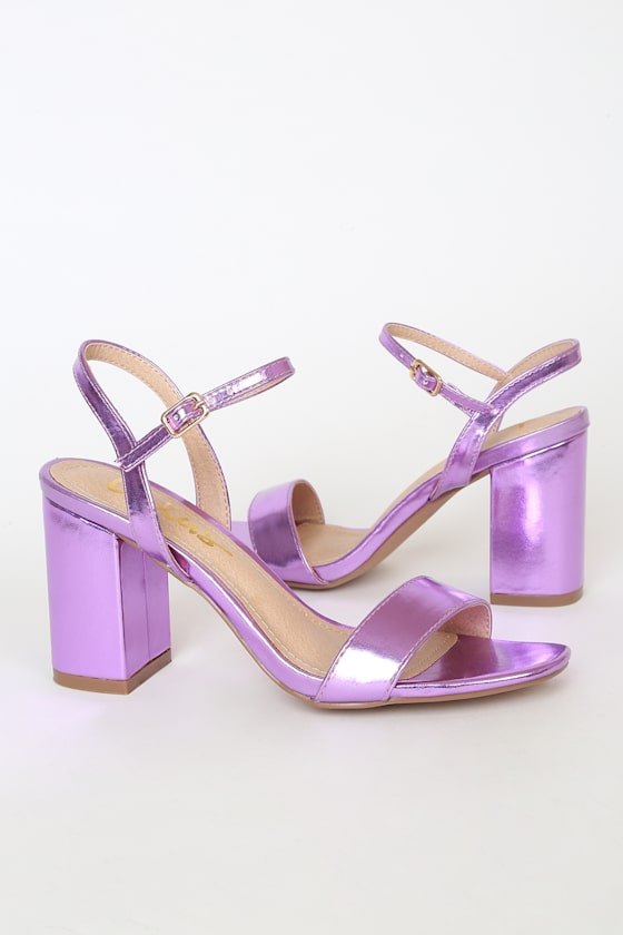 purple stiletto sandals