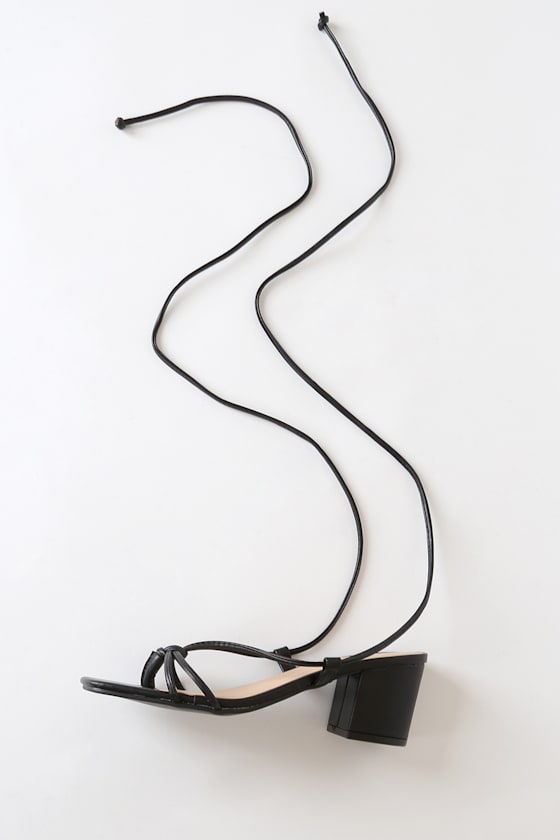 Zayne Black Lace-Up High Heel Sandals 2