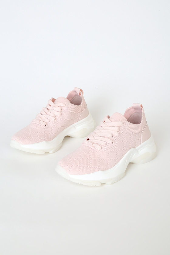 pink knit sneakers