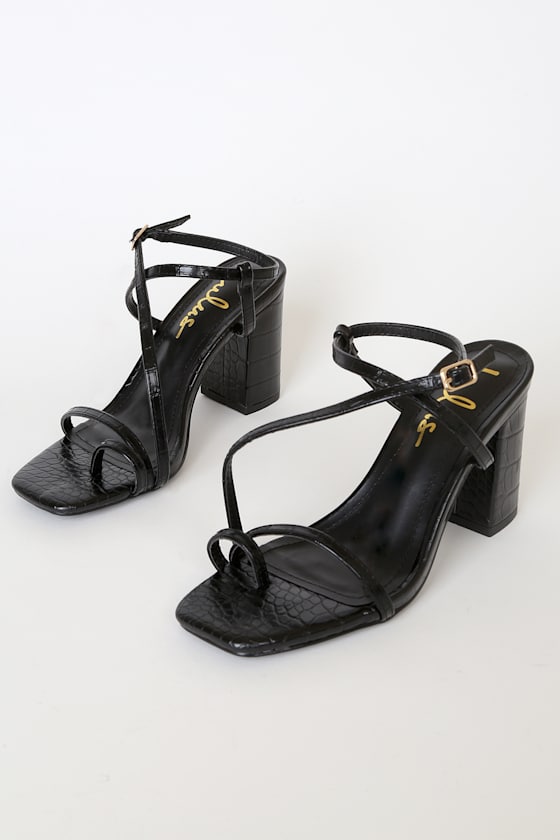 black crocodile heels